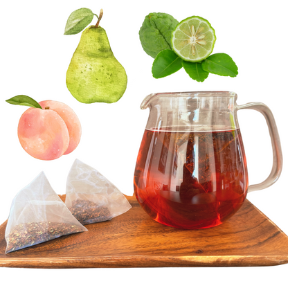 500ml用 水出しルイボスティー 5P｜ノンカフェイン フレーバー3種（ラ・フランス・白桃・アールグレイ）